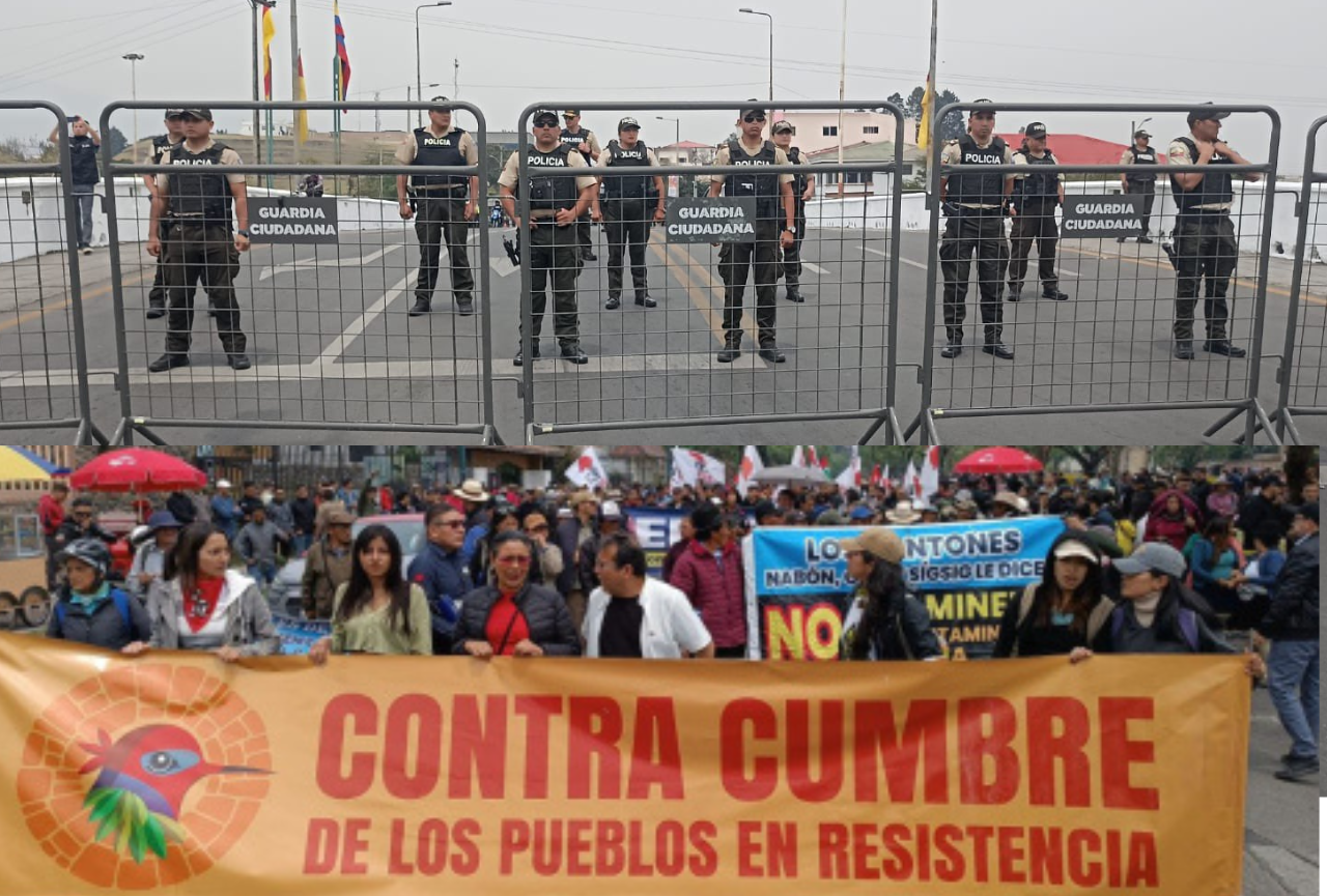Protestas contra la  Cumbre Iberoamericana de Jefes de Estado, que se celebra en Cuenca
