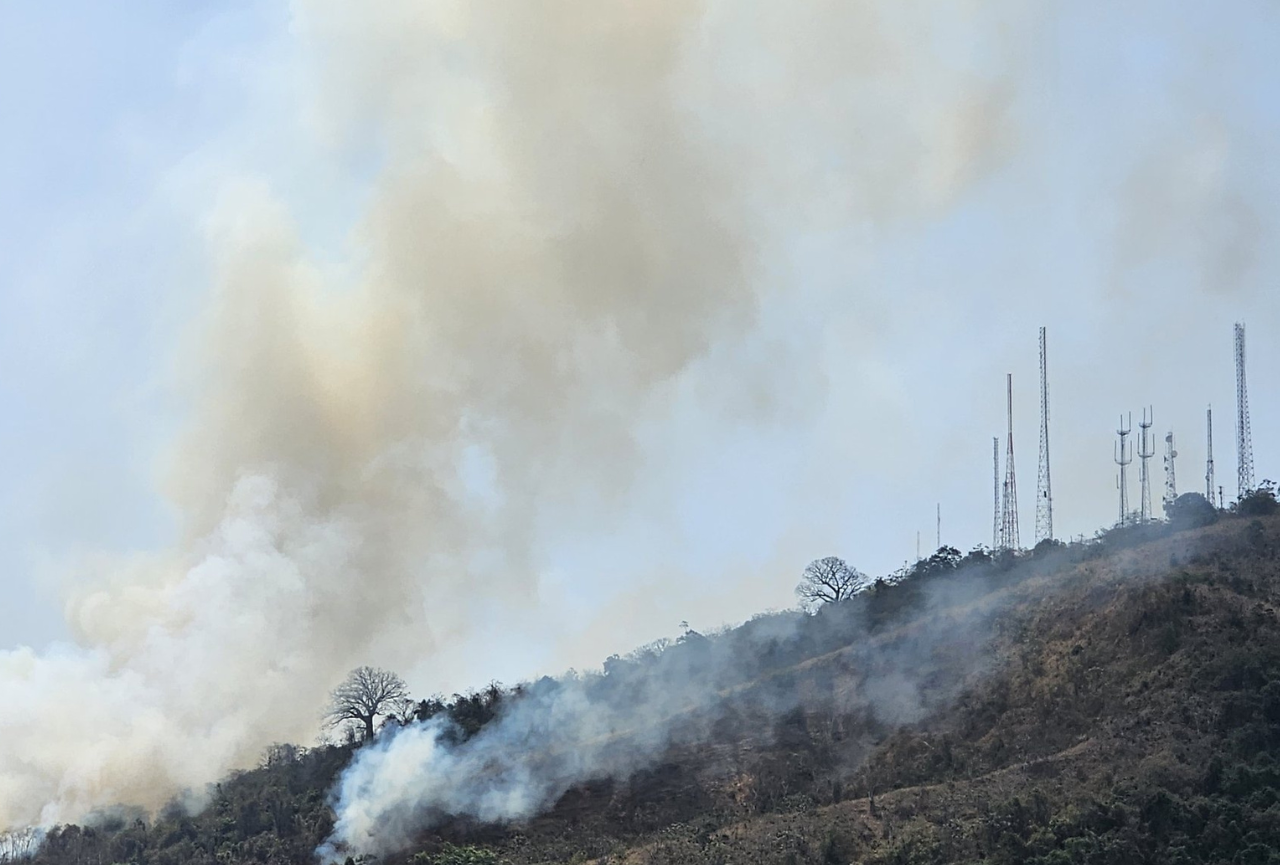 Voraz incendio forestal en el sector de CerroAzul, noroeste de Guayaquil
