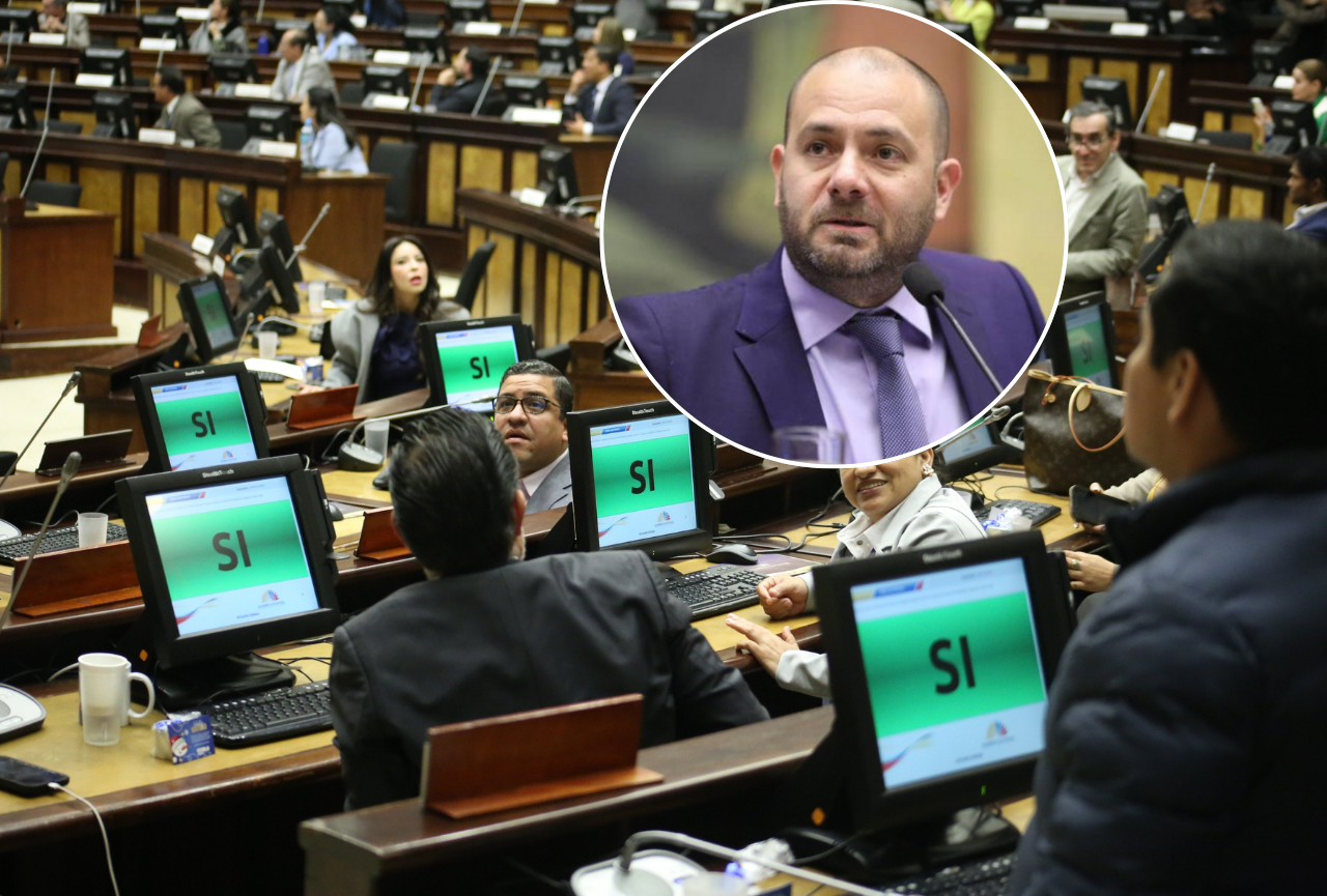 Con 70 votos, el pleno de la Asamblea censuró y destituyó a Juan Guarderas, vocal del CPCCS