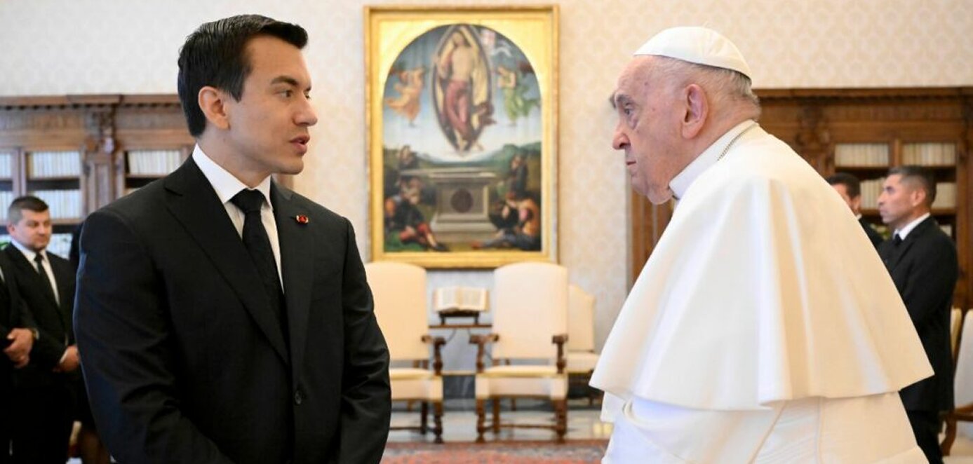 Papa Francisco y Daniel Noboa