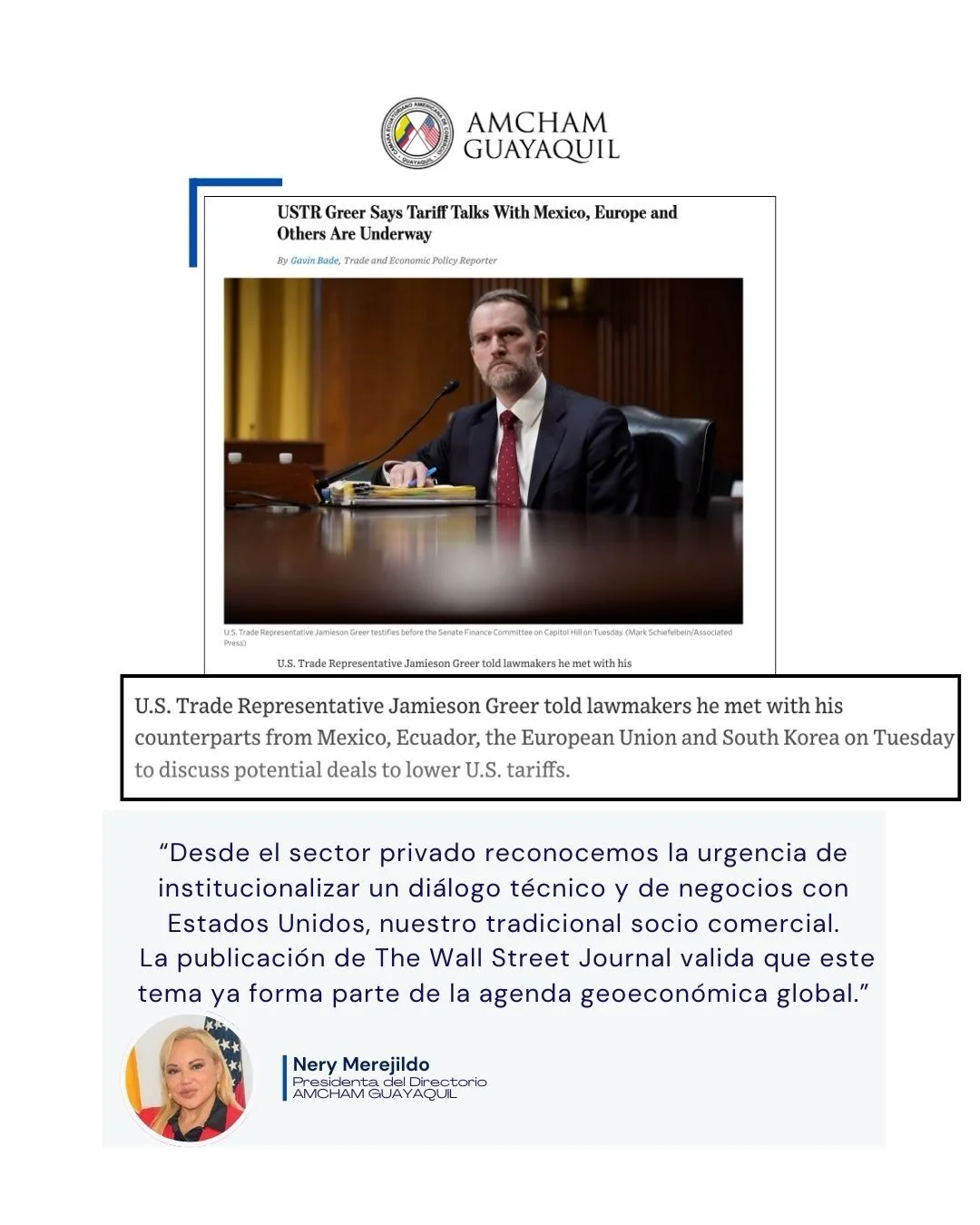 AmCham Guayaquil destaca el inicio de un canal estratégico de diálogo comercial con EE.UU.