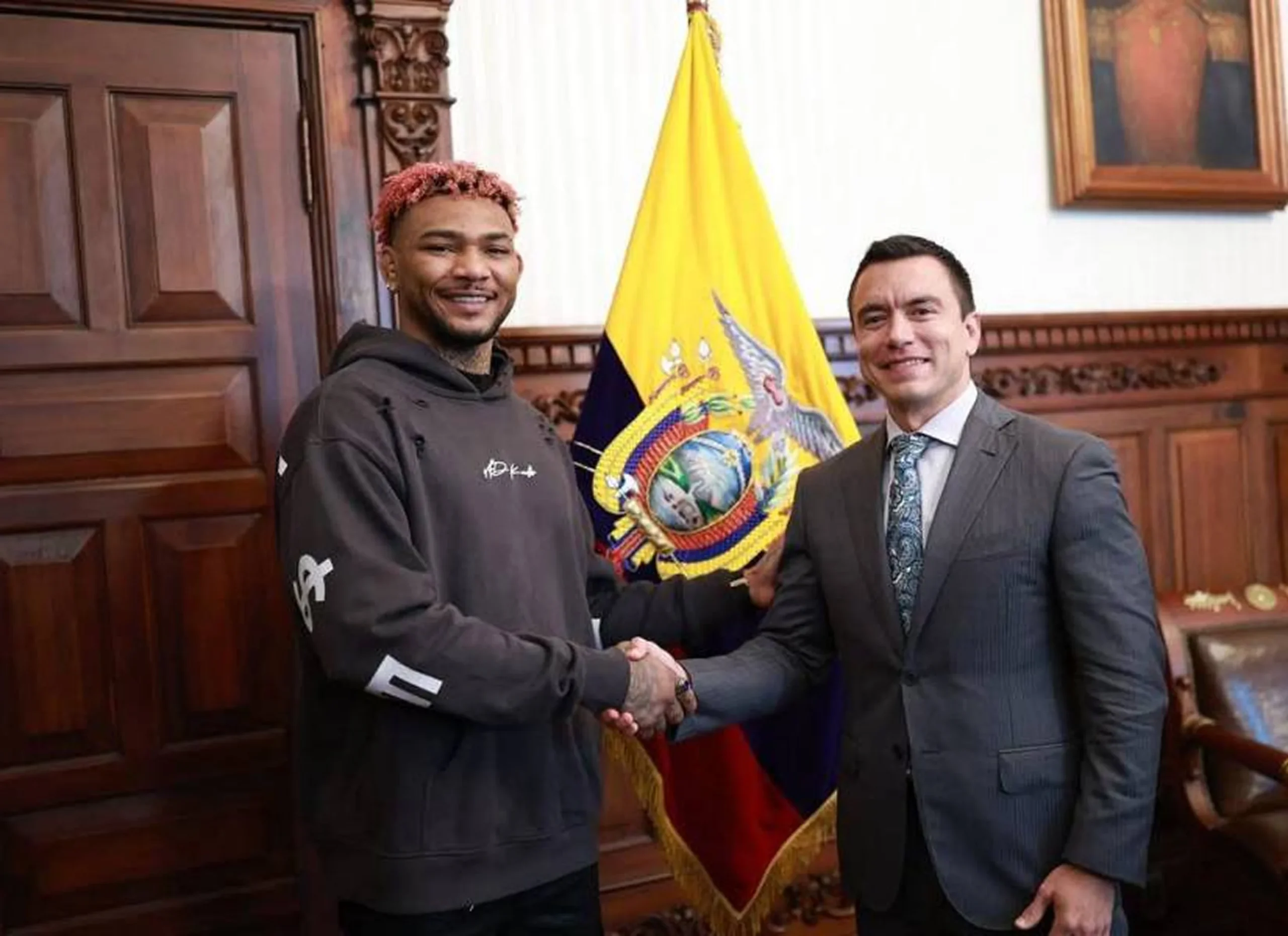 Daniel Noboa recibió al luchador ecuatoriano Michael Morales
