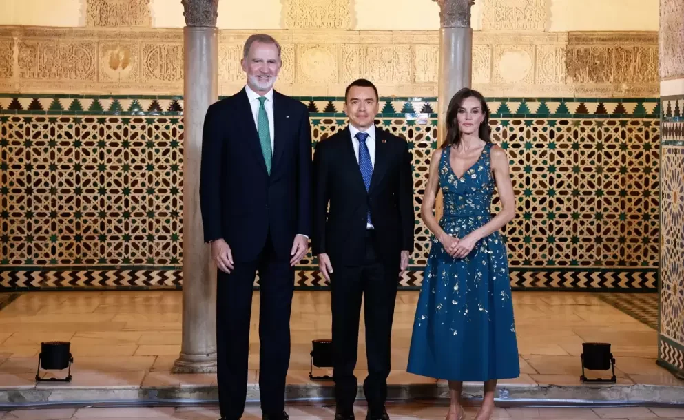 El presidente Daniel Noboa fue recibido por los Reyes de España