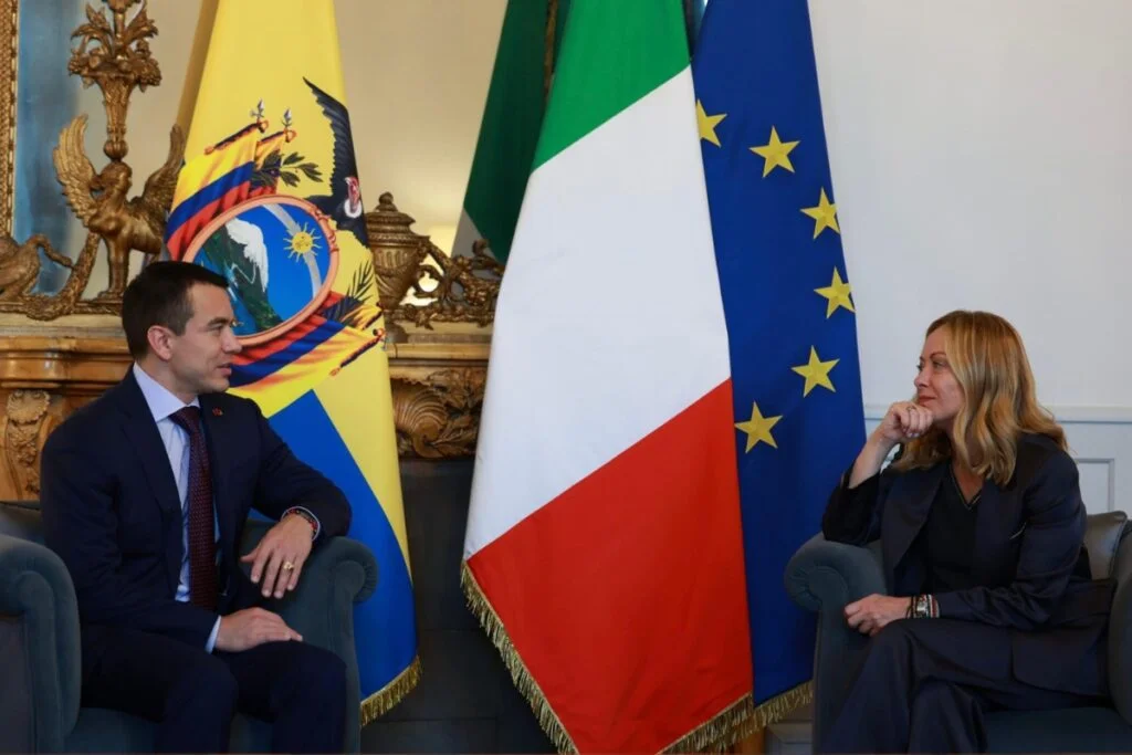Daniel Noboa y Giorgia Meloni refuerzan cooperación estratégica entre Ecuador e Italia