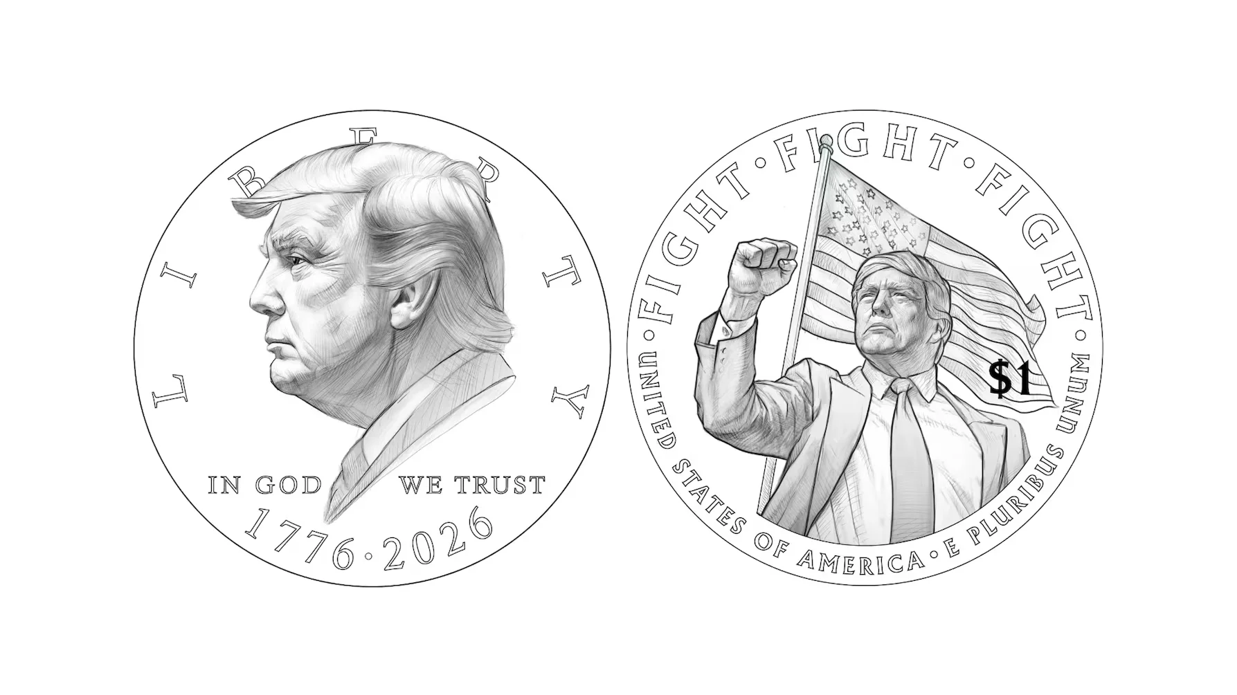 El Tesoro de Estados Unidos produciría monedas de un dólar con la cara de Donald Trump