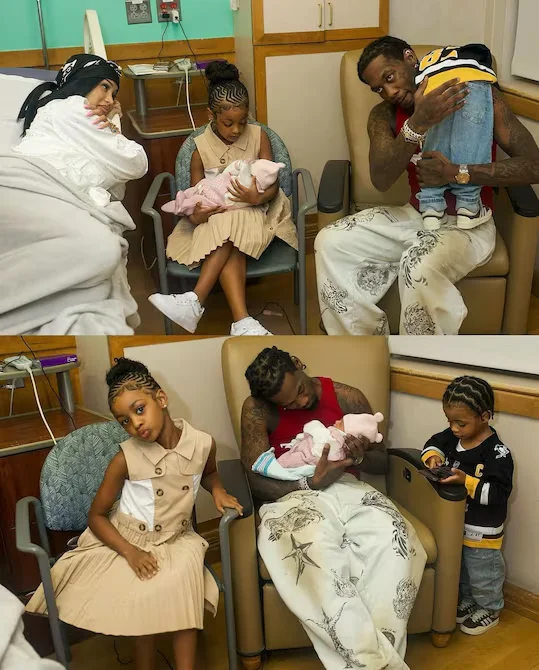 En septiembre de 2024, Cardi B le dio la bienvenida a su tercera hija junto con el rapero Offset y sus dos hijos