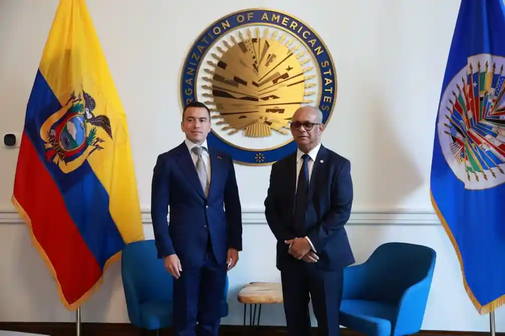 “Ahora el Gobierno está en control”, afirmó Daniel Noboa ante la OEA